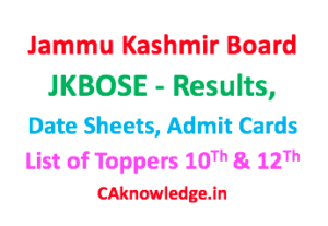 Jammu Kashmir Board JKBOSE CAknowledge