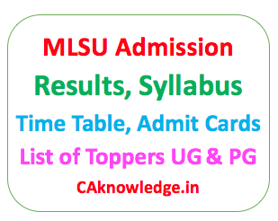 MLSU Admission, Result, Time Table, Syllabus, Admit Card CAknowledge