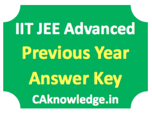 IIT JEE Advanced Answer Key