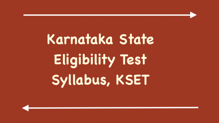 Karnataka State Eligibility Test Syllabus