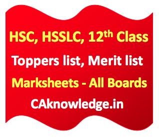HSC, HSSLC, 12th Toppers list, Merit list, Marksheets