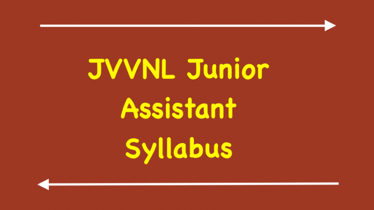 JVVNL Junior Assistant Syllabus