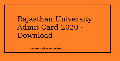Rajasthan University Admit card